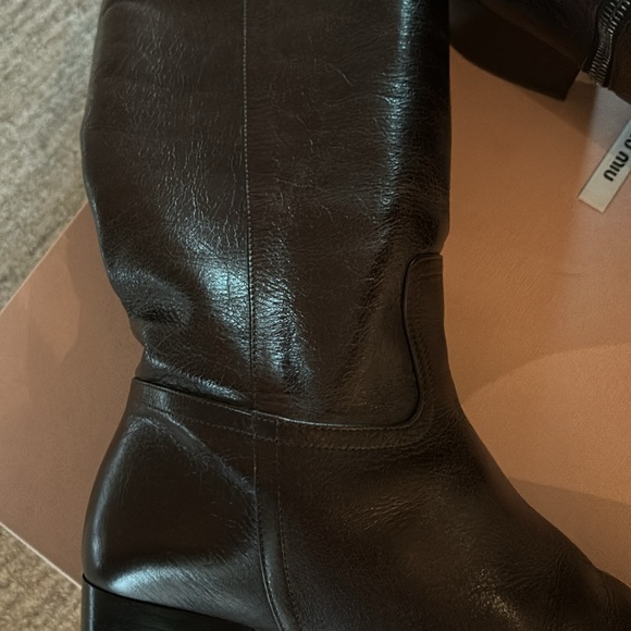Miu miu brown leather boots - Picture 4 of 8